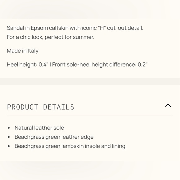 HERMES ORAN “H” flat sandal in Vert Oyat pebbled leather Size 36 1/2 EU, EUC - Picture 14 of 15